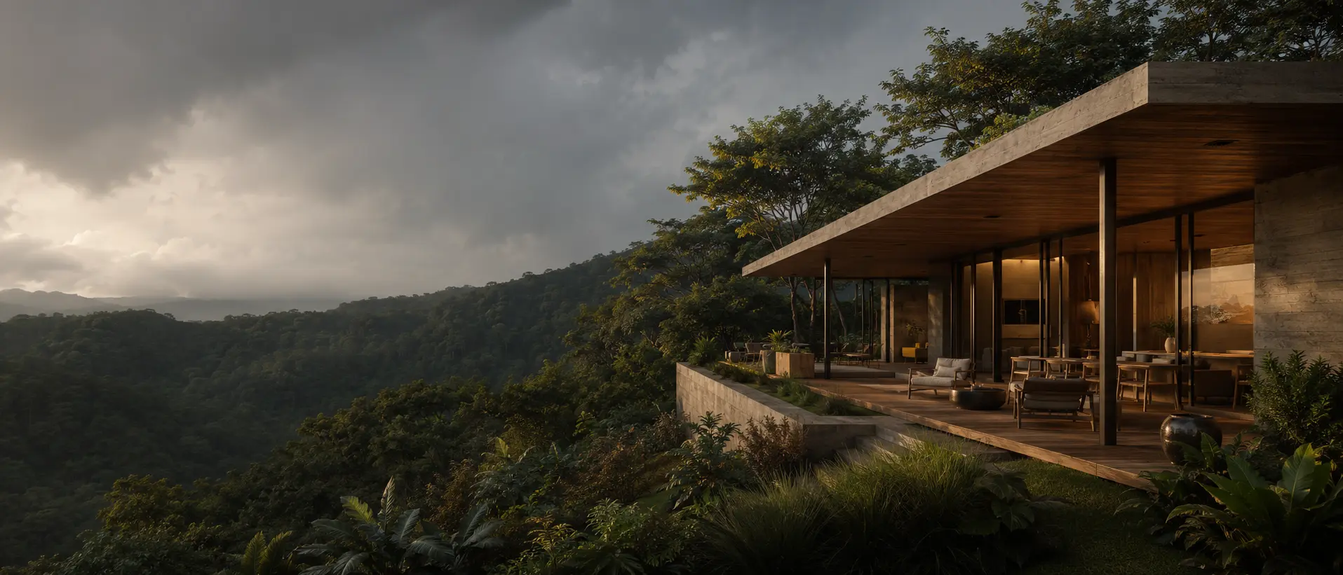 Residencia tropical contemporánea, visual conceptual de ARCONIA